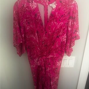 Lilly Pulitzer Pink Floral Wrap-Style Dress